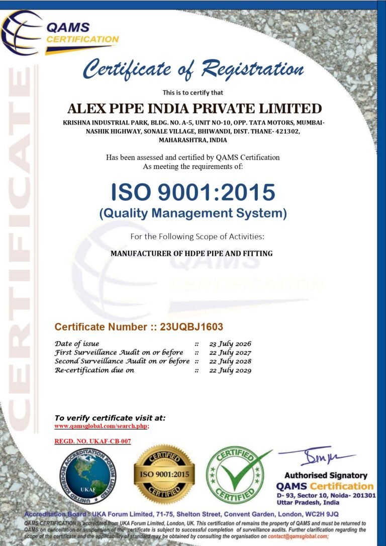 03 ISO 9001 ALEX PIPE INDIA PRIVATE LIMITED